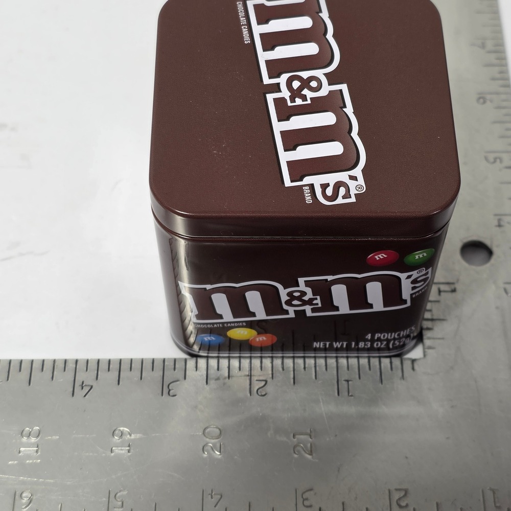M&M's Chocolate Candy Collectible Square Tin Brown 2017 Frankford Candy Storage - Picture 6 of 8